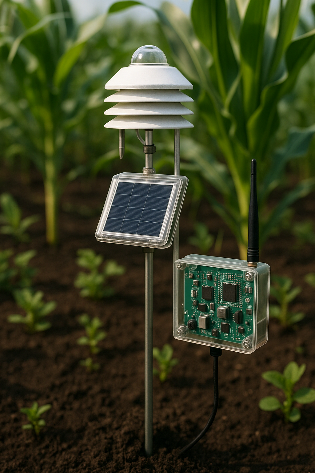 Smart agriculture sensor device in a field