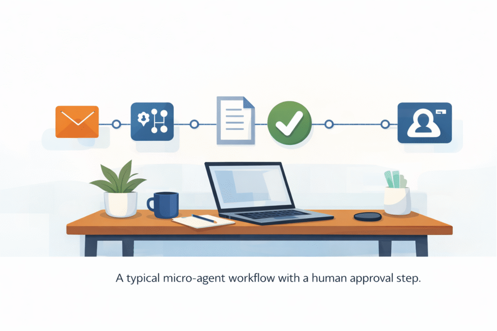 small AI agents for solopreneurs workflow map