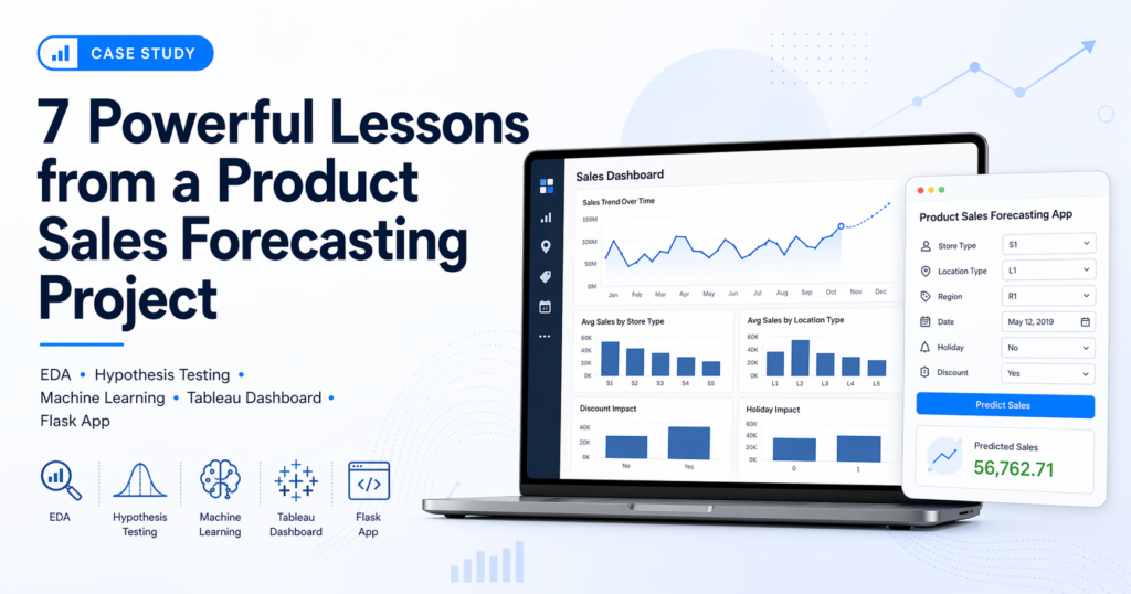 7 Powerful Lessons from a Product Sales Forecasting Project 2 Featured image for product sales forecasting project with Tableau dashboard and Flask app